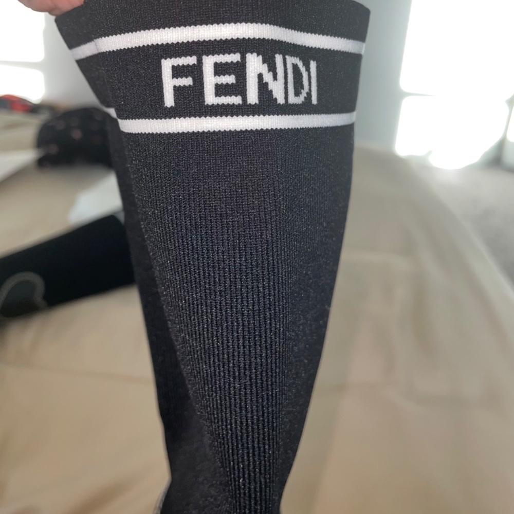 AUTH FENDI New Cowboy Sock Boot Leather Snakeskin Size 38 - Picture 10 of 11